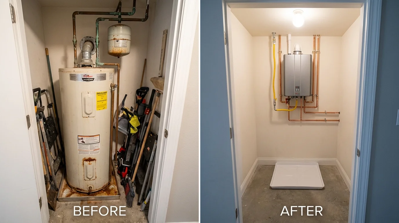 Tank water heater versus wall-mounted tankless unit comparison for Homer, NY homeowners